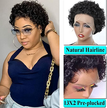 Load image into Gallery viewer, Curly 13x4 Human Hair Pixie Wig Sandra
